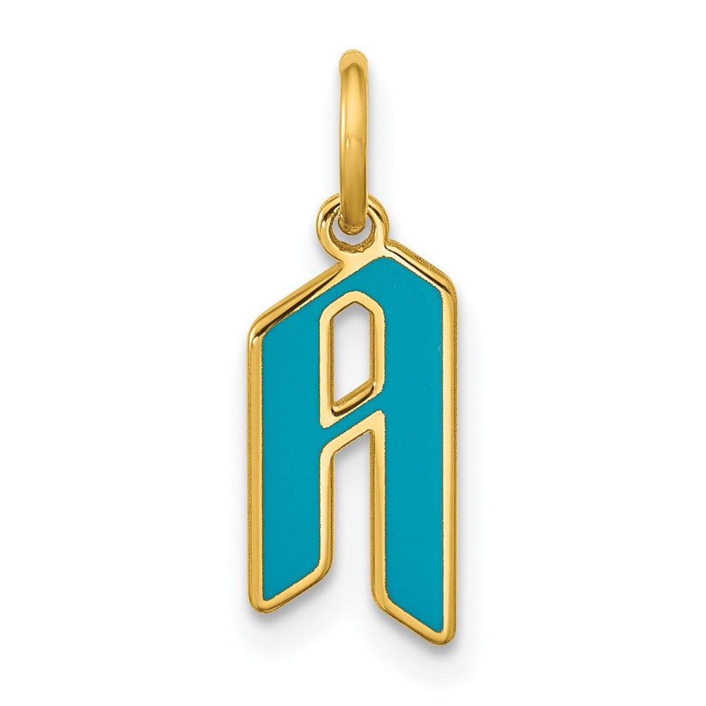 14k Yellow Gold Upper/Lower-case Epoxy Initial Charm