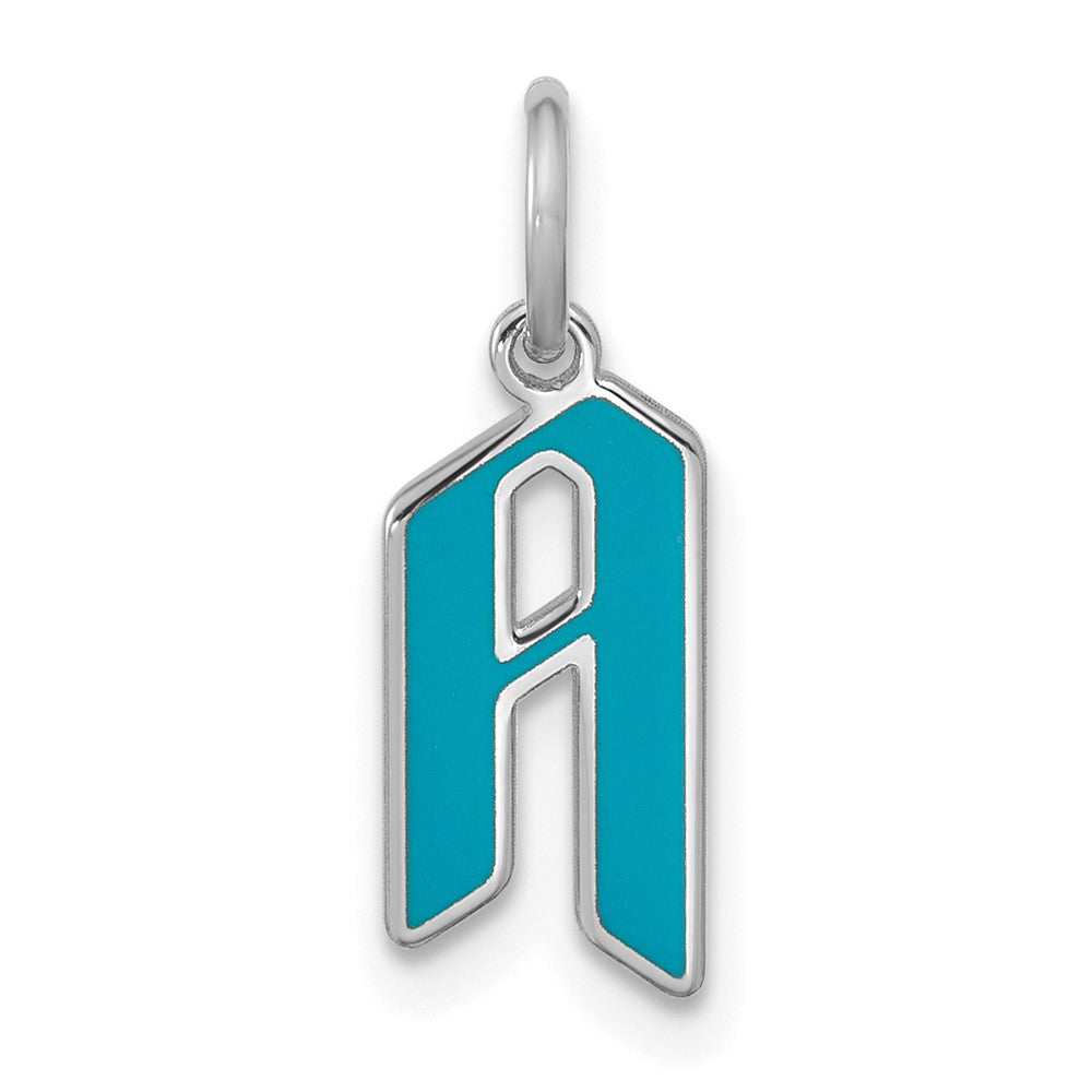 14k White Gold Upper/Lower-case Epoxy Initial Charm