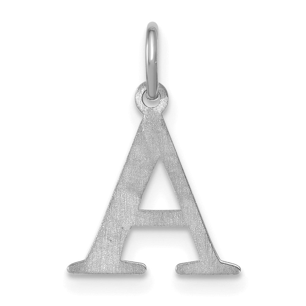 Sterling Silver/Rhodium-plated Line Epoxy Initial Charm