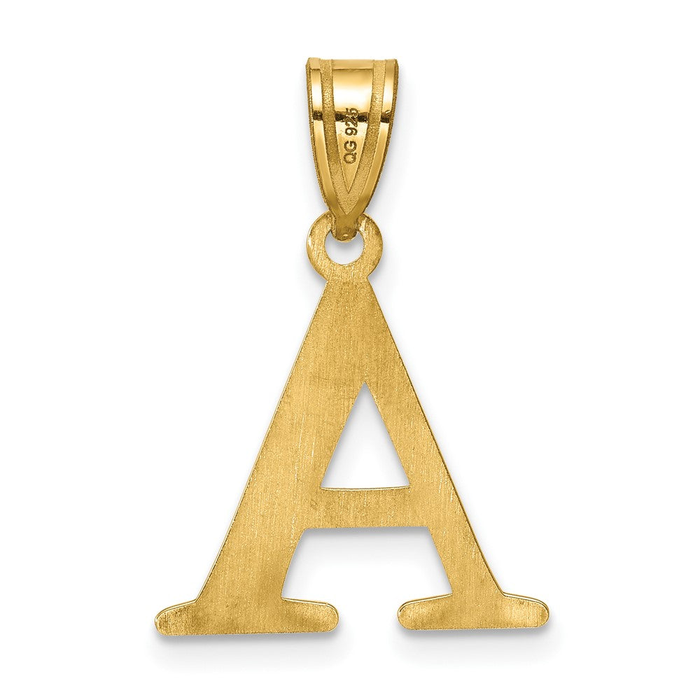 14k Yellow Gold Line Epoxy Initial Pendant