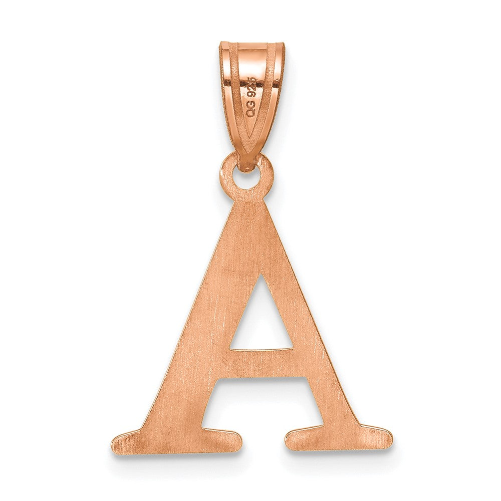 Sterling Silver/Rose Gold-Plated Line Epoxy Initial Pendant