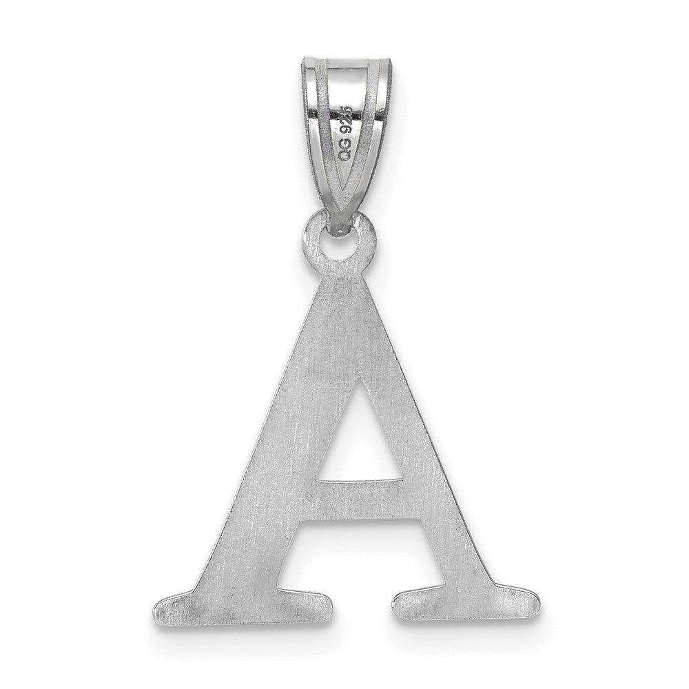 Sterling Silver/Rhodium-plated Line Epoxy Initial Pendant