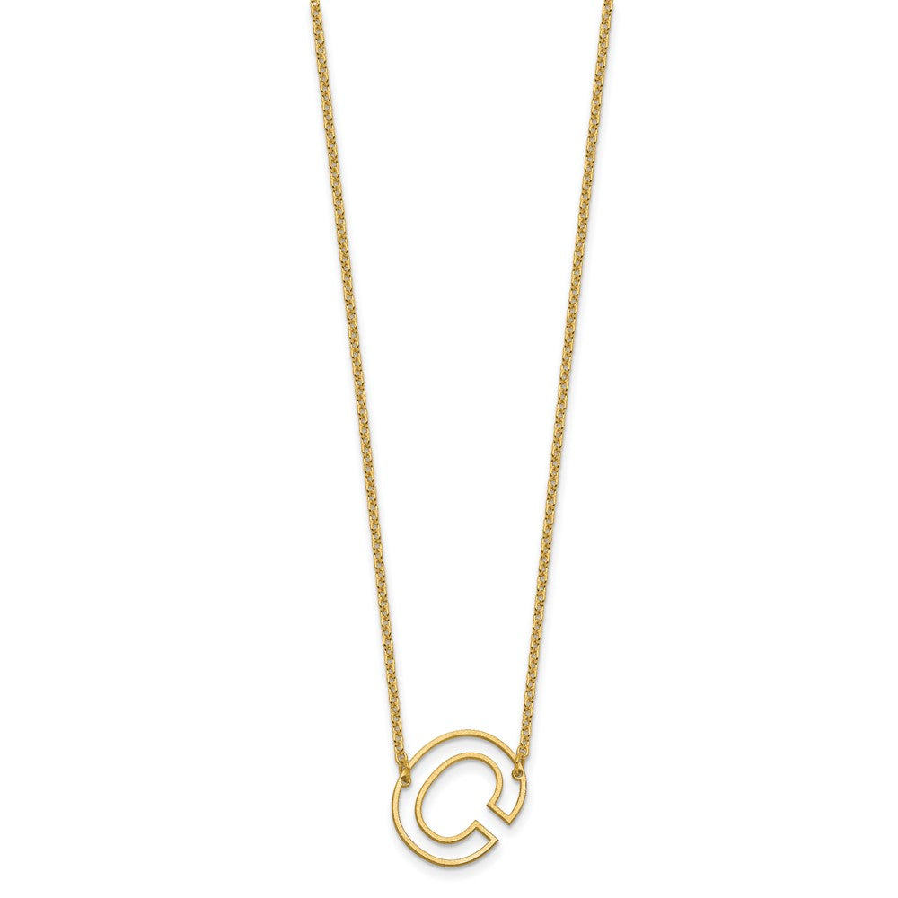 Sterling Silver/Gold-Plated Sideways Cut Out Initial C Necklace