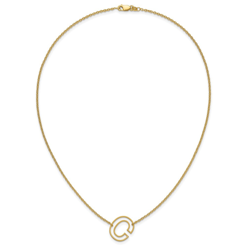 Sterling Silver/Gold-Plated Sideways Cut Out Initial C Necklace