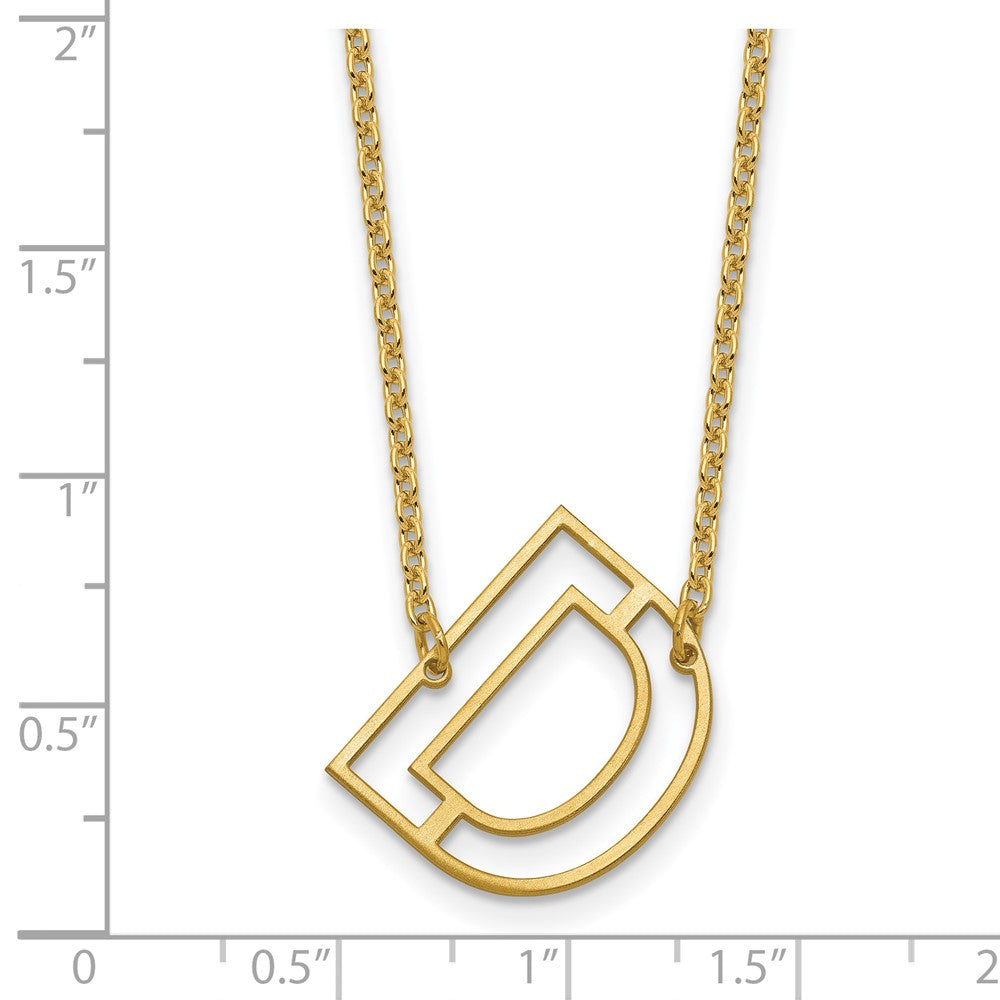 Sterling Silver/Gold-Plated Sideways Cut Out Initial D Necklace