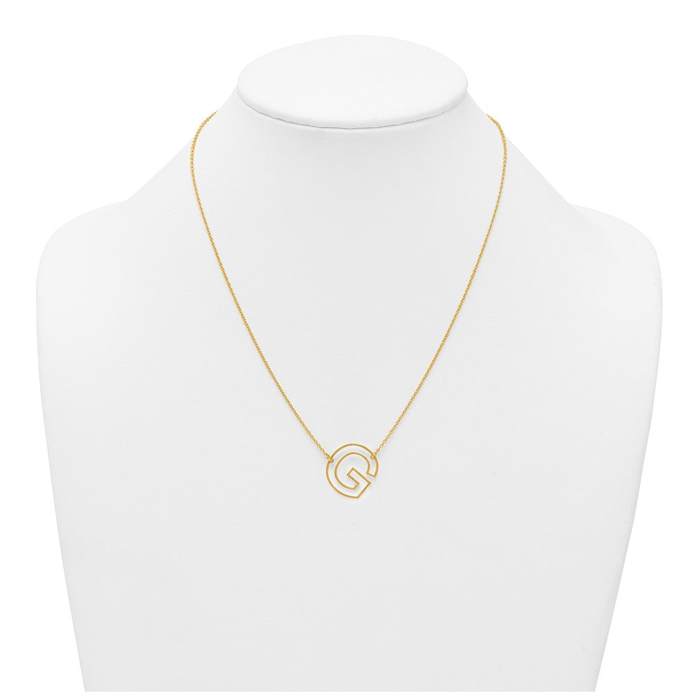 Sterling Silver/Gold-Plated Sideways Cut Out Initial G Necklace