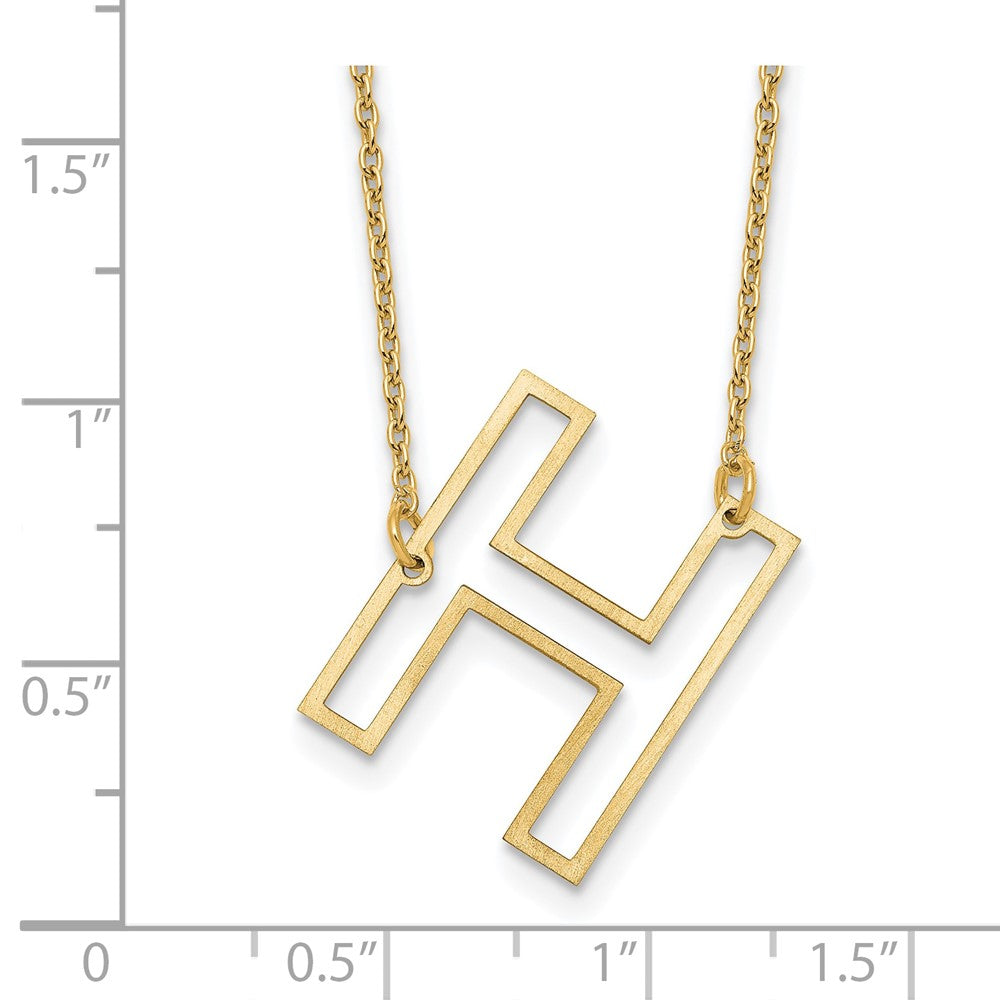 Sterling Silver/Gold-Plated Sideways Cut Out Initial H Necklace