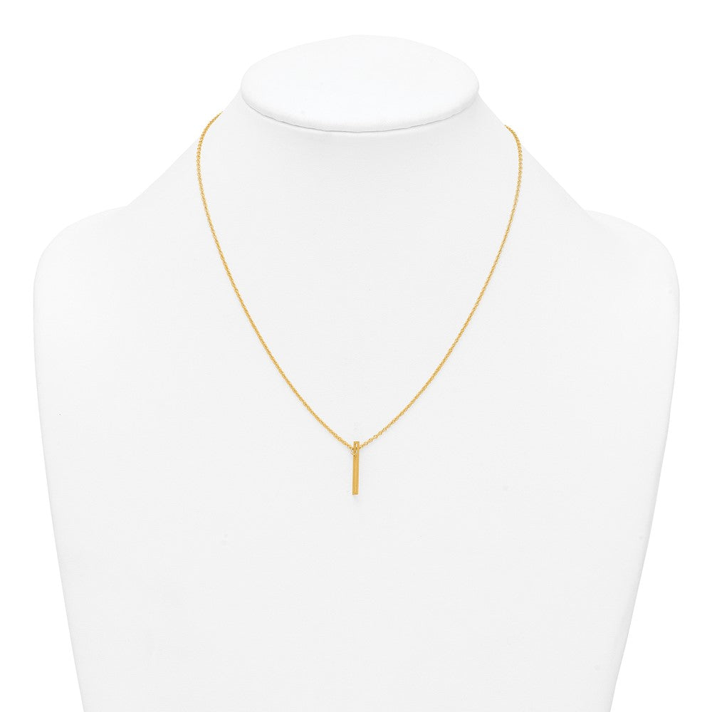 Sterling Silver/Gold-Plated Sideways Cut Out Initial I Necklace