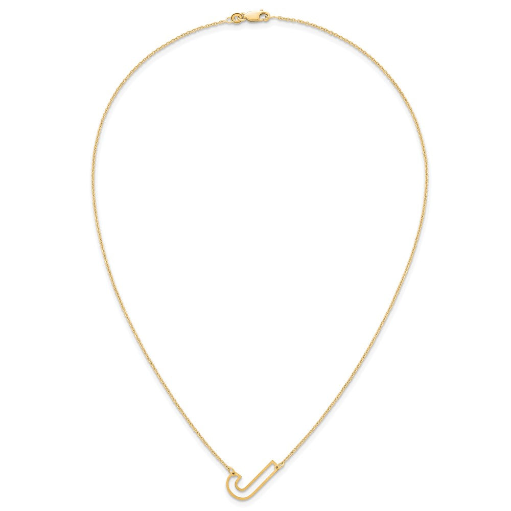 Sterling Silver/Gold-Plated Sideways Cut Out Initial J Necklace