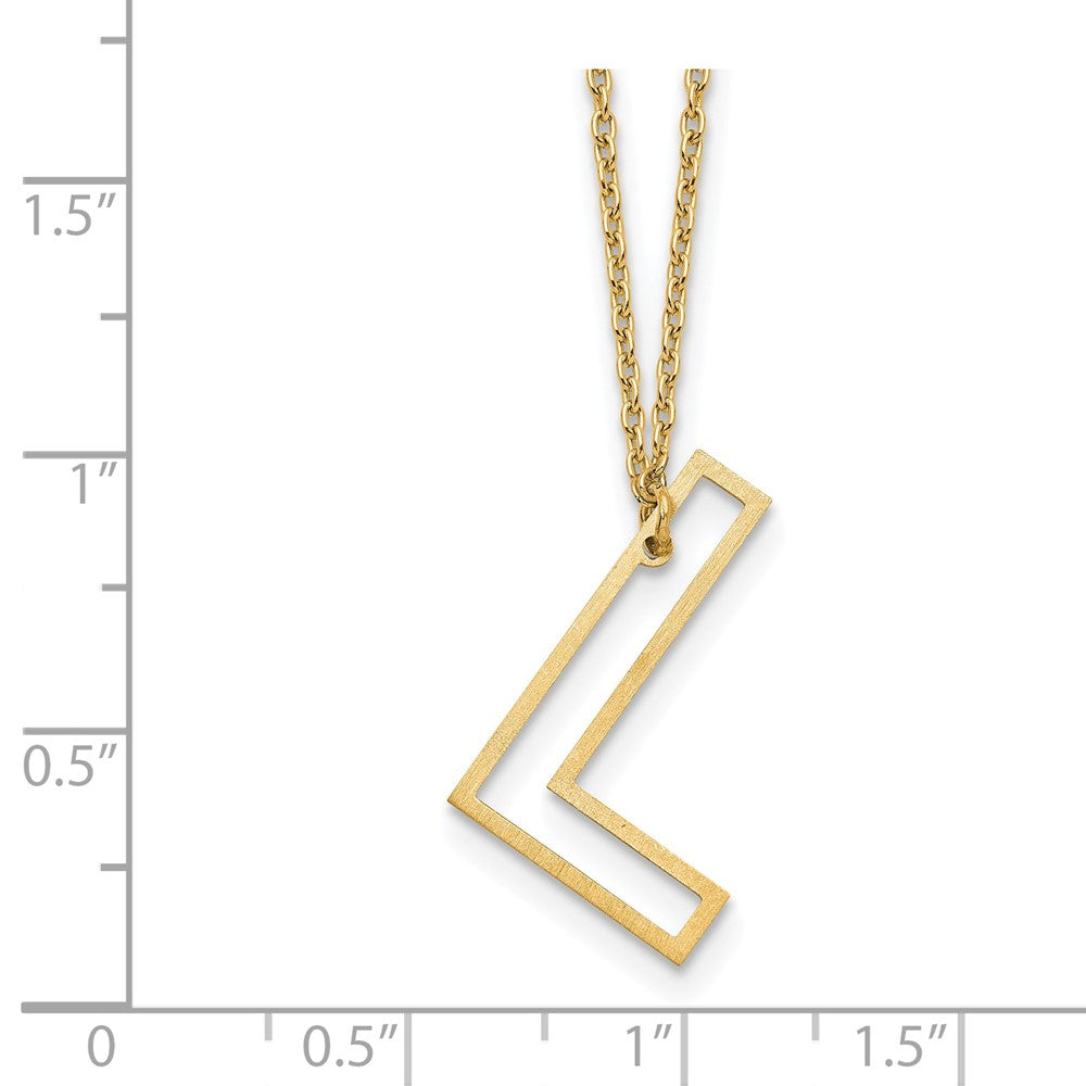 Sterling Silver/Gold-Plated Sideways Cut Out Initial L Necklace