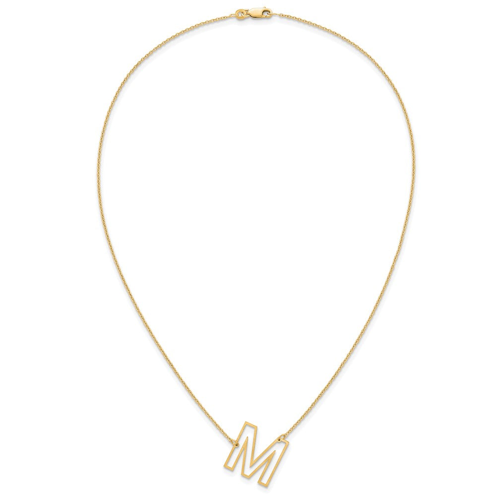 Sterling Silver/Gold-Plated Sideways Cut Out Initial M Necklace