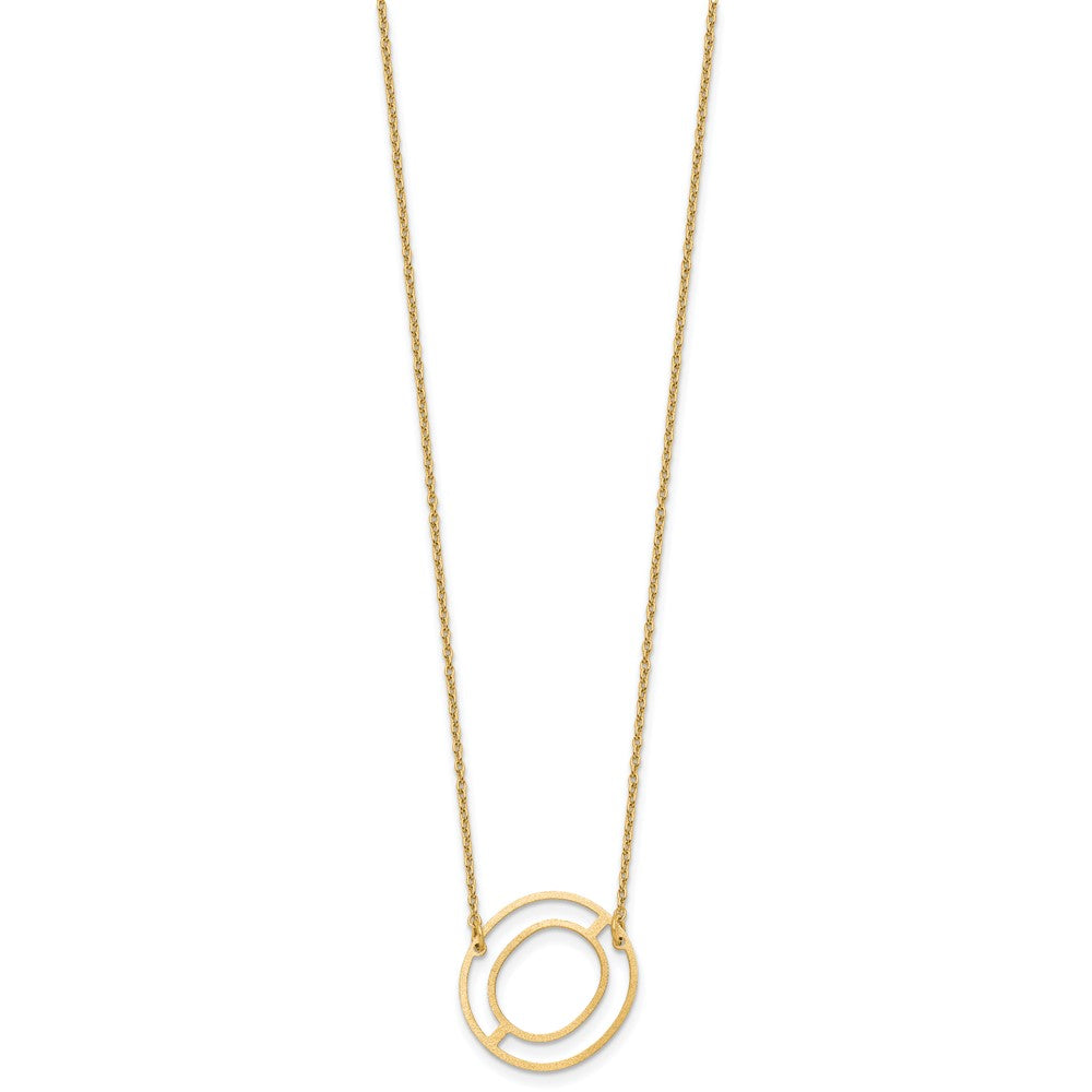 Sterling Silver/Gold-Plated Sideways Cut Out Initial O Necklace