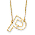 Sterling Silver/Gold-Plated Sideways Cut Out Initial P Necklace