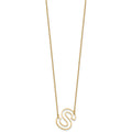 Sterling Silver/Gold-Plated Sideways Cut Out Initial S Necklace