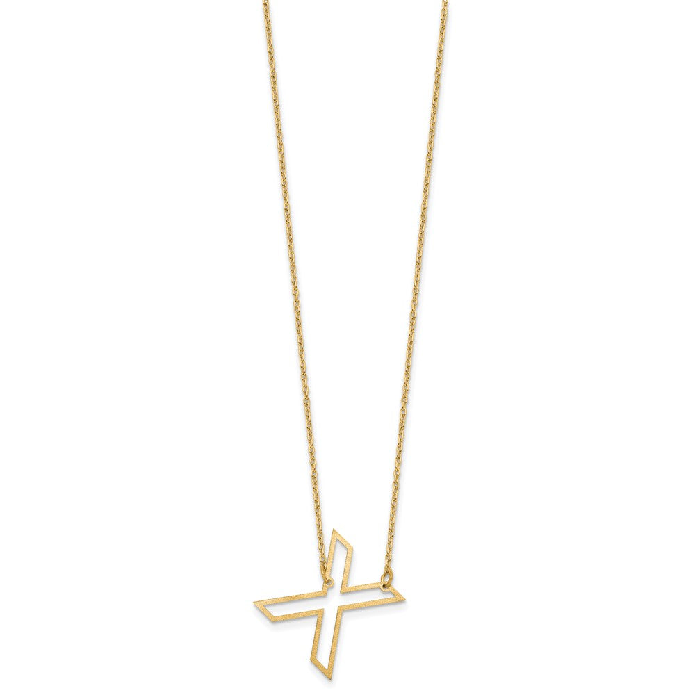 Sterling Silver/Gold-Plated Sideways Cut Out Initial X Necklace