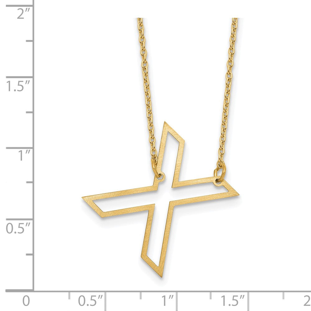 Sterling Silver/Gold-Plated Sideways Cut Out Initial X Necklace