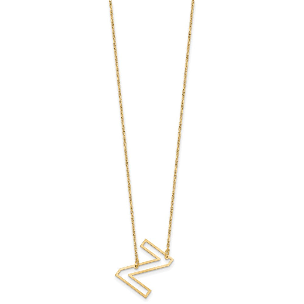 Sterling Silver/Gold-Plated Sideways Cut Out Initial Z Necklace