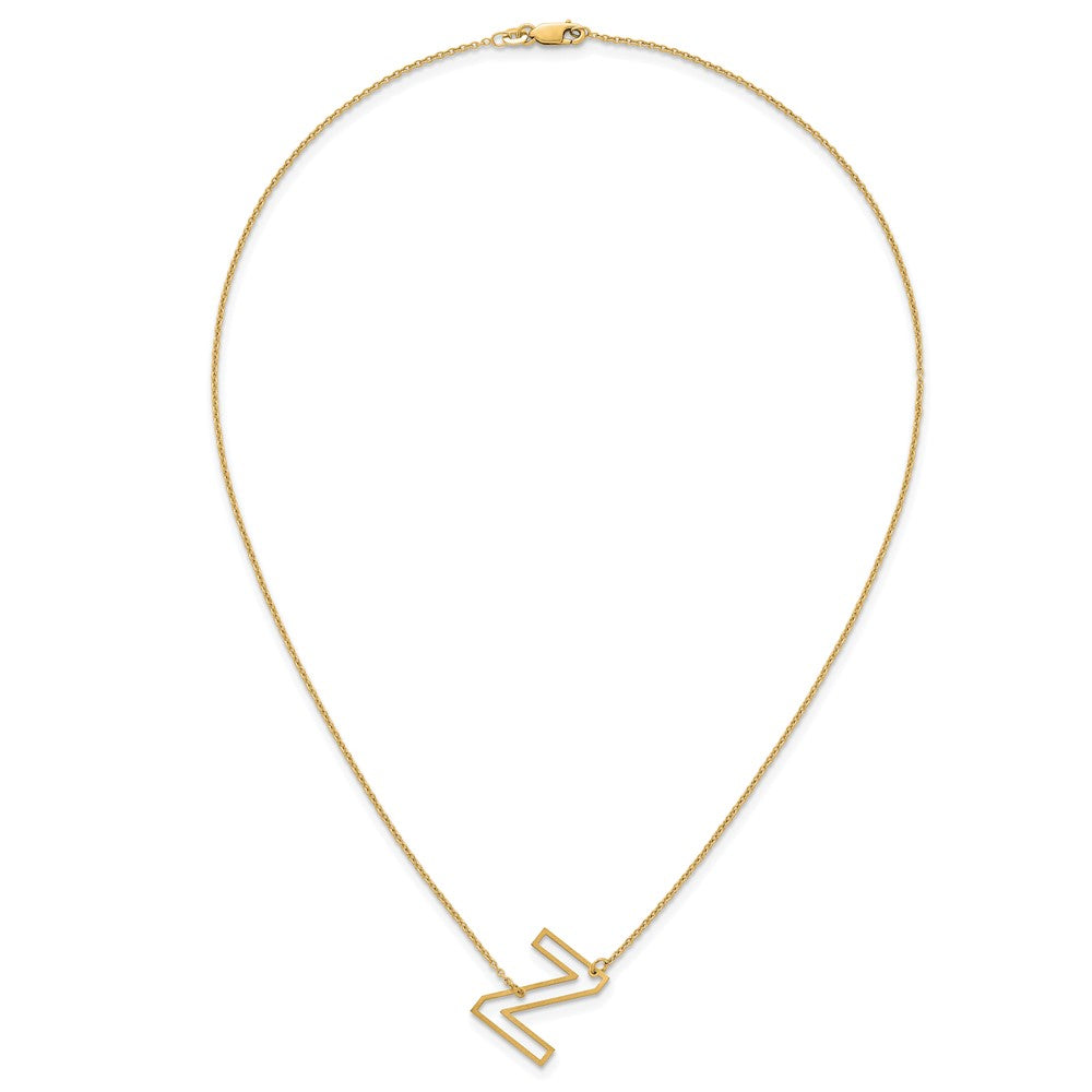 Sterling Silver/Gold-Plated Sideways Cut Out Initial Z Necklace