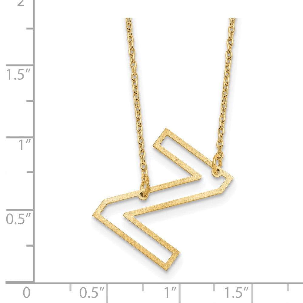 Sterling Silver/Gold-Plated Sideways Cut Out Initial Z Necklace