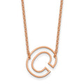 Sterling Silver/Rose Gold-Plated Sideways Cut Out Initial C Necklace
