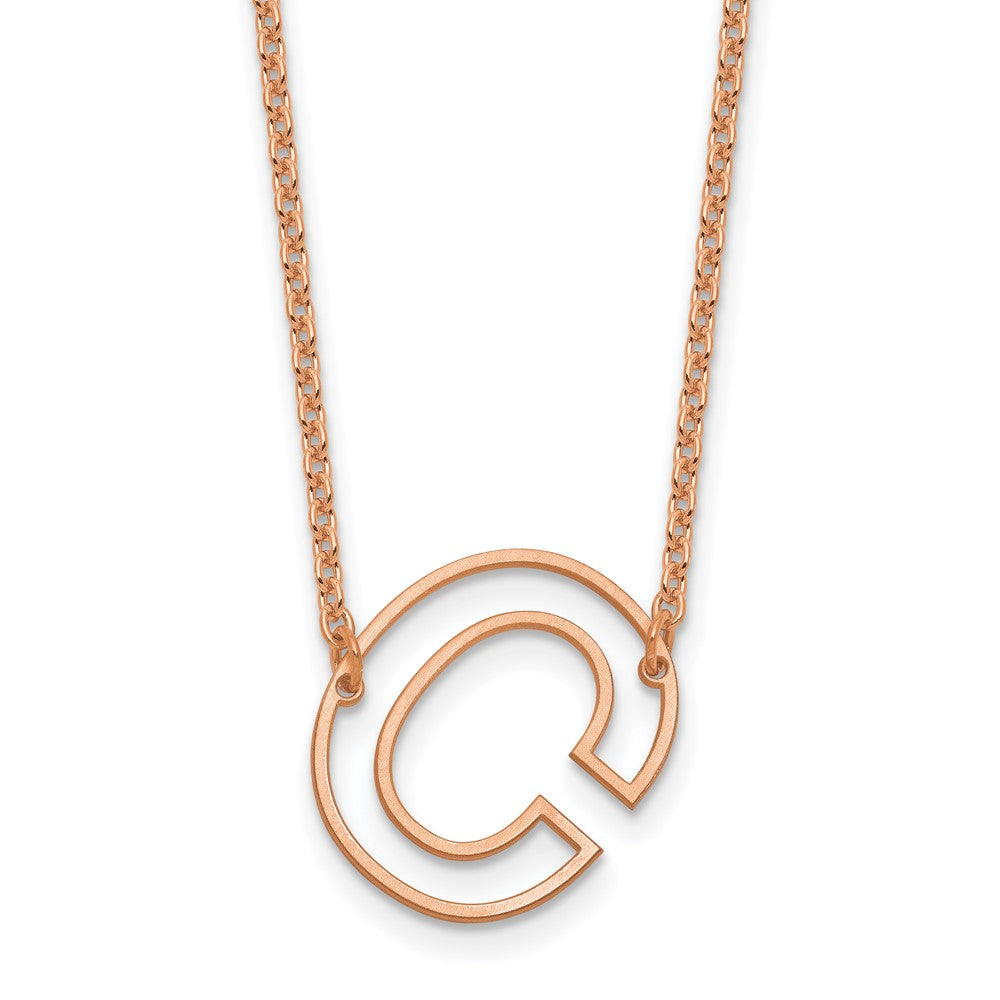 Sterling Silver/Rose Gold-Plated Sideways Cut Out Initial C Necklace