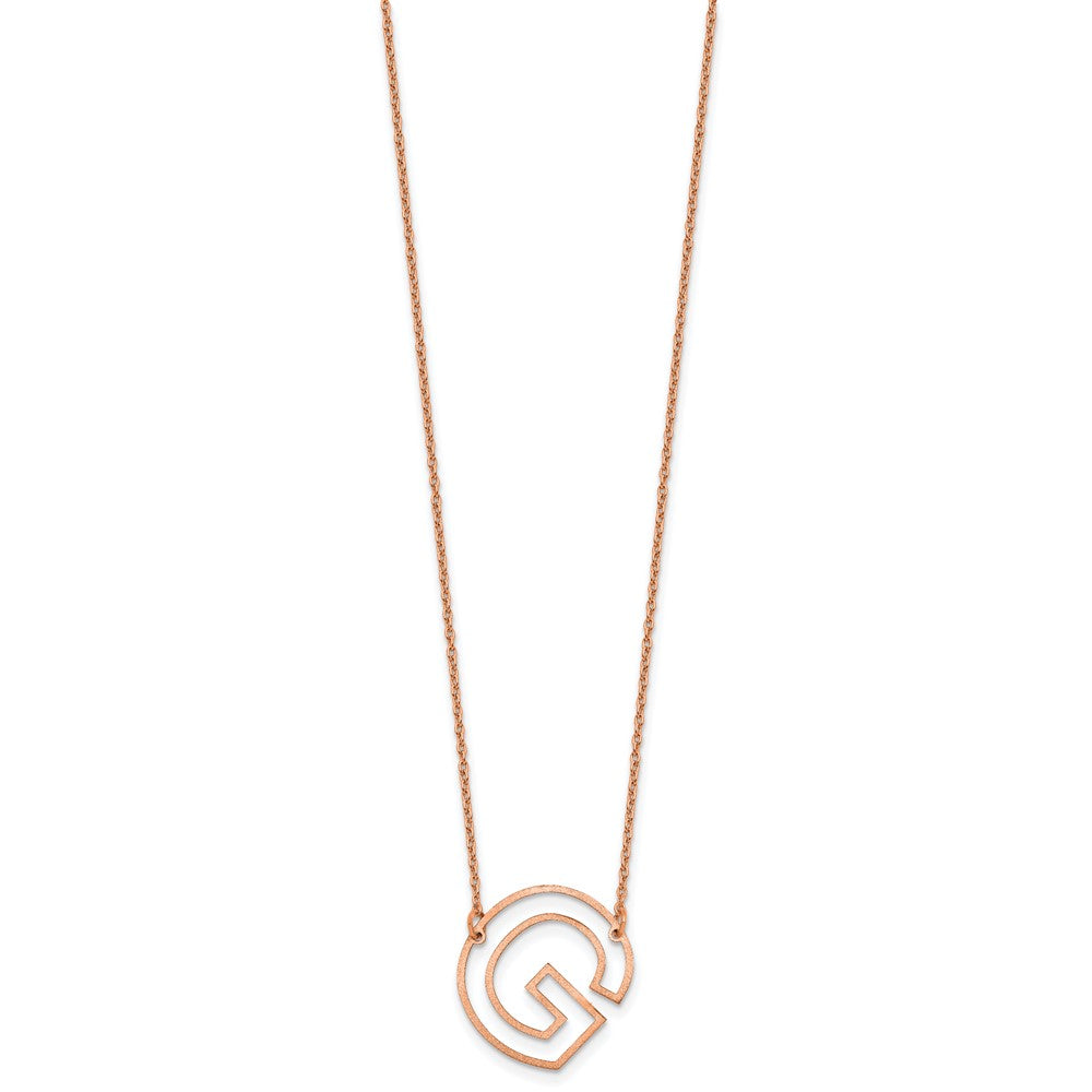 Sterling Silver/Rose Gold-Plated Sideways Cut Out Initial G Necklace