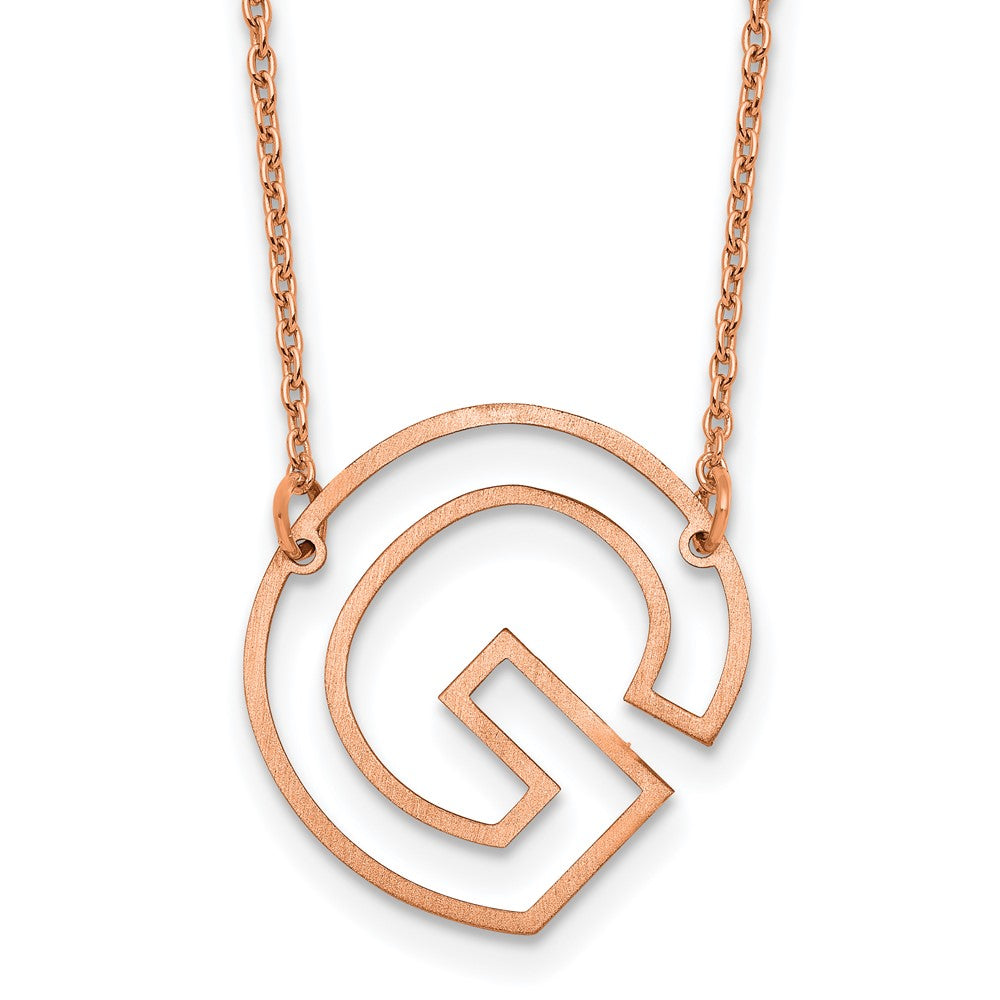 Sterling Silver/Rose Gold-Plated Sideways Cut Out Initial G Necklace