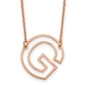 Sterling Silver/Rose Gold-Plated Sideways Cut Out Initial G Necklace