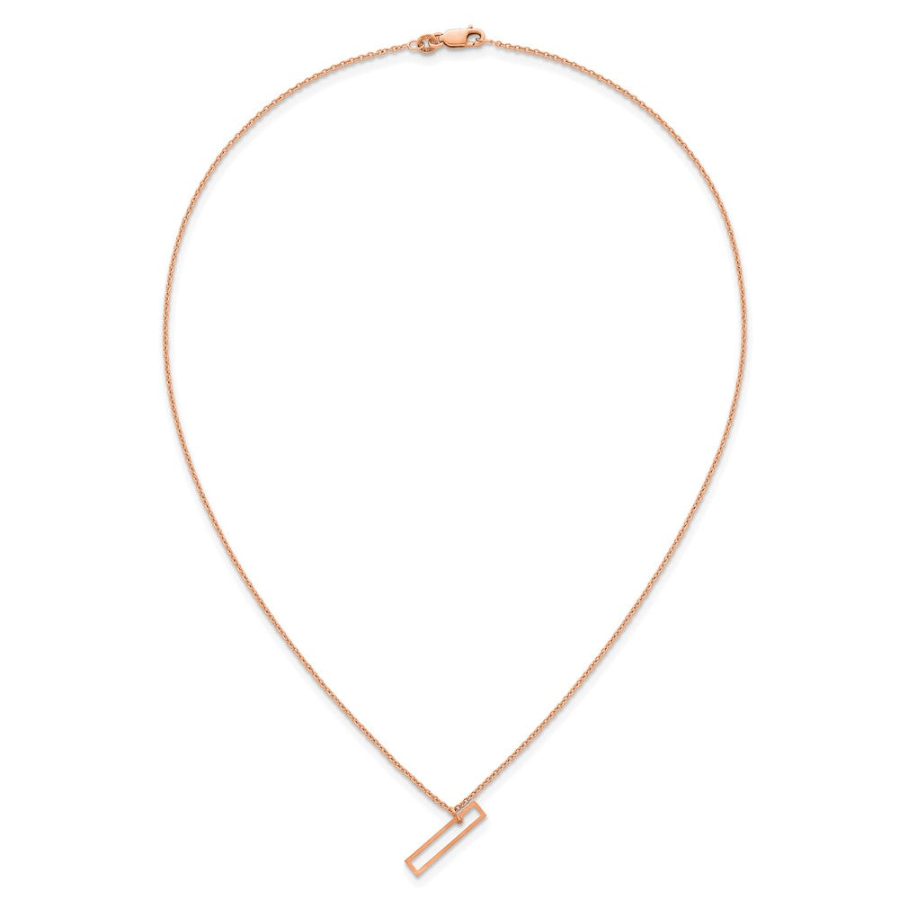 Sterling Silver/Rose Gold-Plated Sideways Cut Out Initial I Necklace