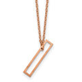 Sterling Silver/Rose Gold-Plated Sideways Cut Out Initial I Necklace