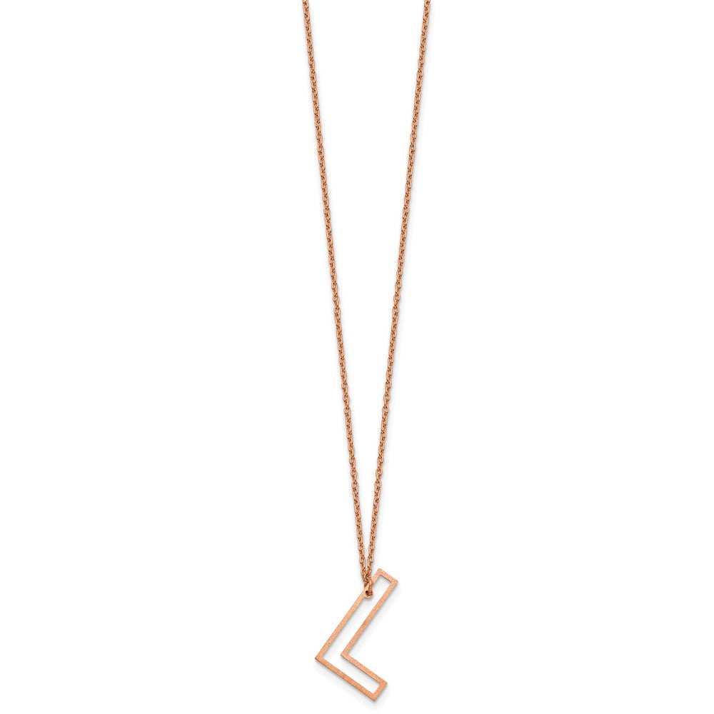 Sterling Silver/Rose Gold-Plated Sideways Cut Out Initial L Necklace