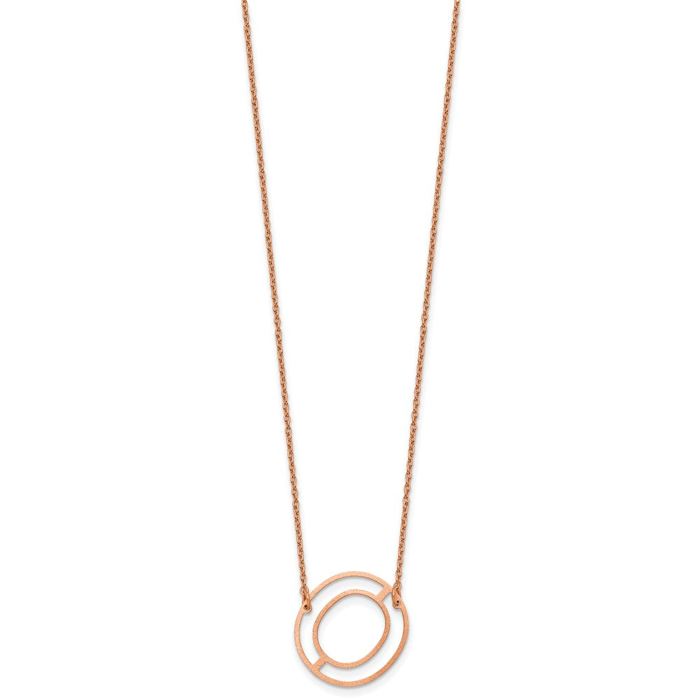 Sterling Silver/Rose Gold-Plated Sideways Cut Out Initial O Necklace