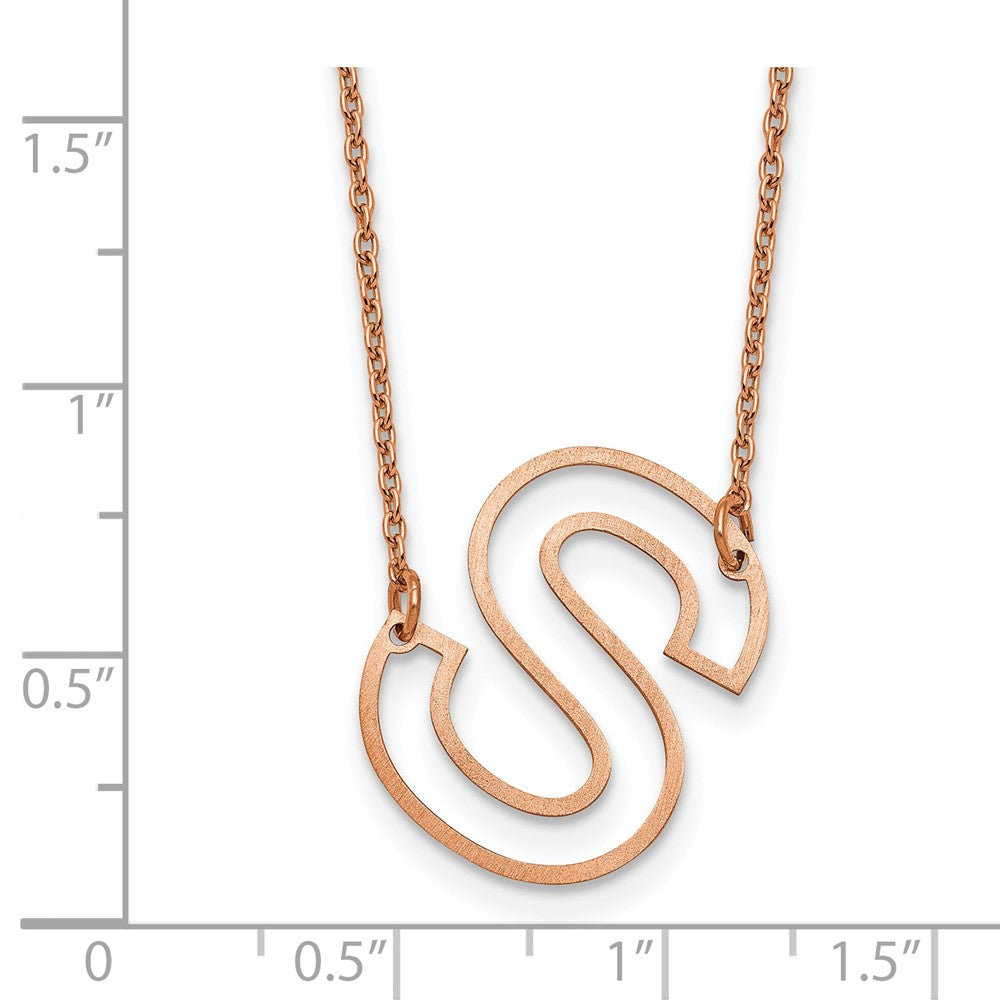 Sterling Silver/Rose Gold-Plated Sideways Cut Out Initial S Necklace