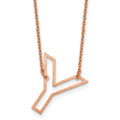 Sterling Silver/Rose Gold-Plated Sideways Cut Out Initial Y Necklace