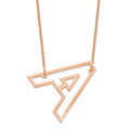 14k Rose Gold Sideways Cut-out Initial A Necklace