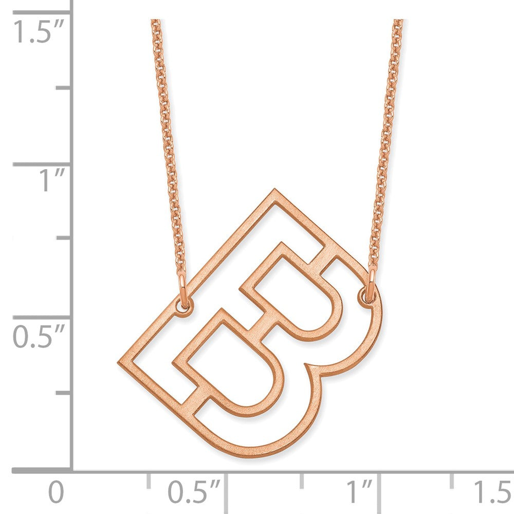 14k Rose Gold Sideways Cut Out Initial B Necklace