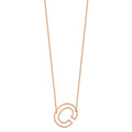 14k Rose Gold Sideways Cut Out Initial C Necklace