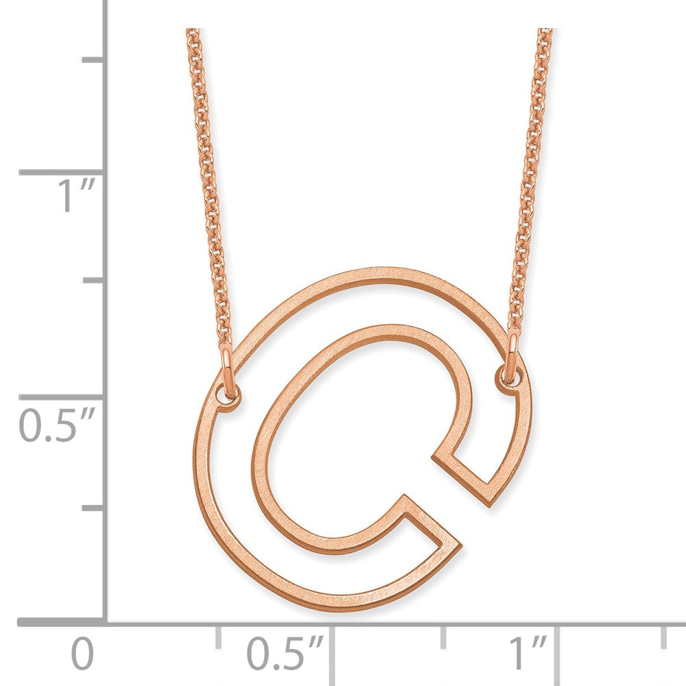 14k Rose Gold Sideways Cut Out Initial C Necklace