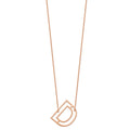 14k Rose Gold Sideways Cut Out Initial D Necklace