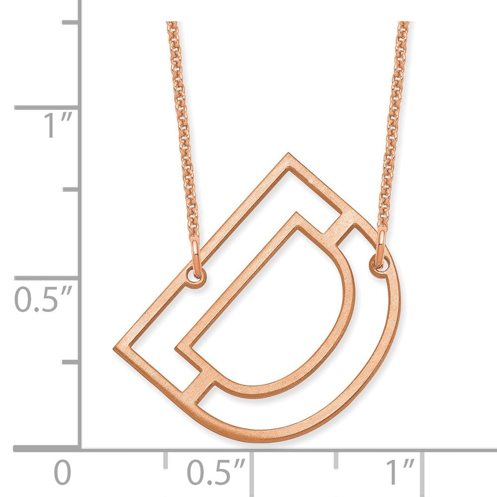 14k Rose Gold Sideways Cut Out Initial D Necklace