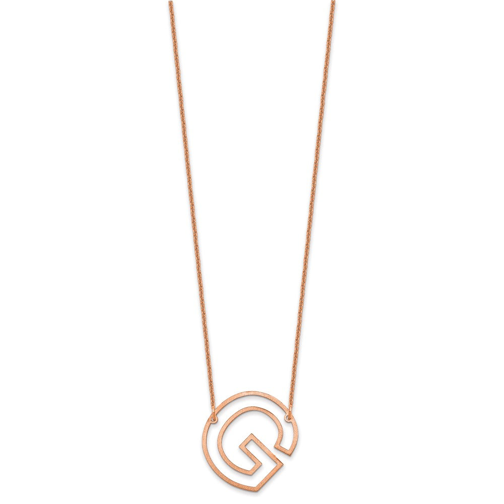 14k Rose Gold Sideways Cut Out Initial G Necklace