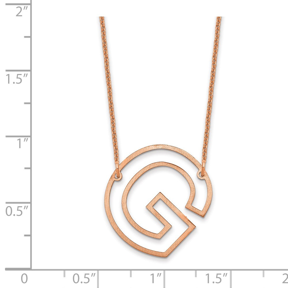 14k Rose Gold Sideways Cut Out Initial G Necklace