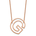 14k Rose Gold Sideways Cut Out Initial G Necklace