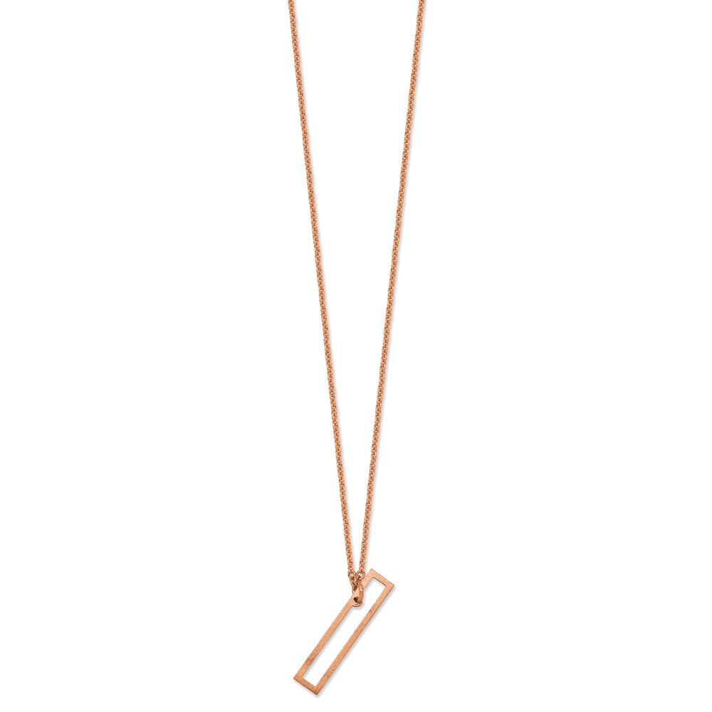 14k Rose Gold Sideways Cut Out Initial I Necklace