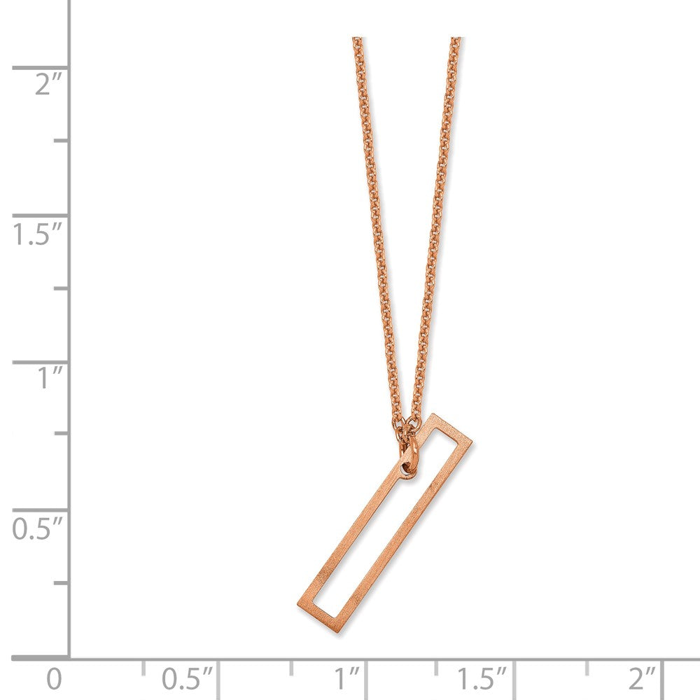 14k Rose Gold Sideways Cut Out Initial I Necklace