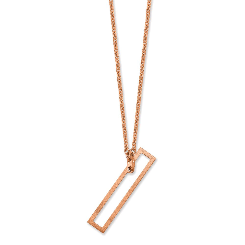 14k Rose Gold Sideways Cut Out Initial I Necklace