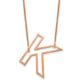 14k Rose Gold Sideways Cut Out Initial K Necklace