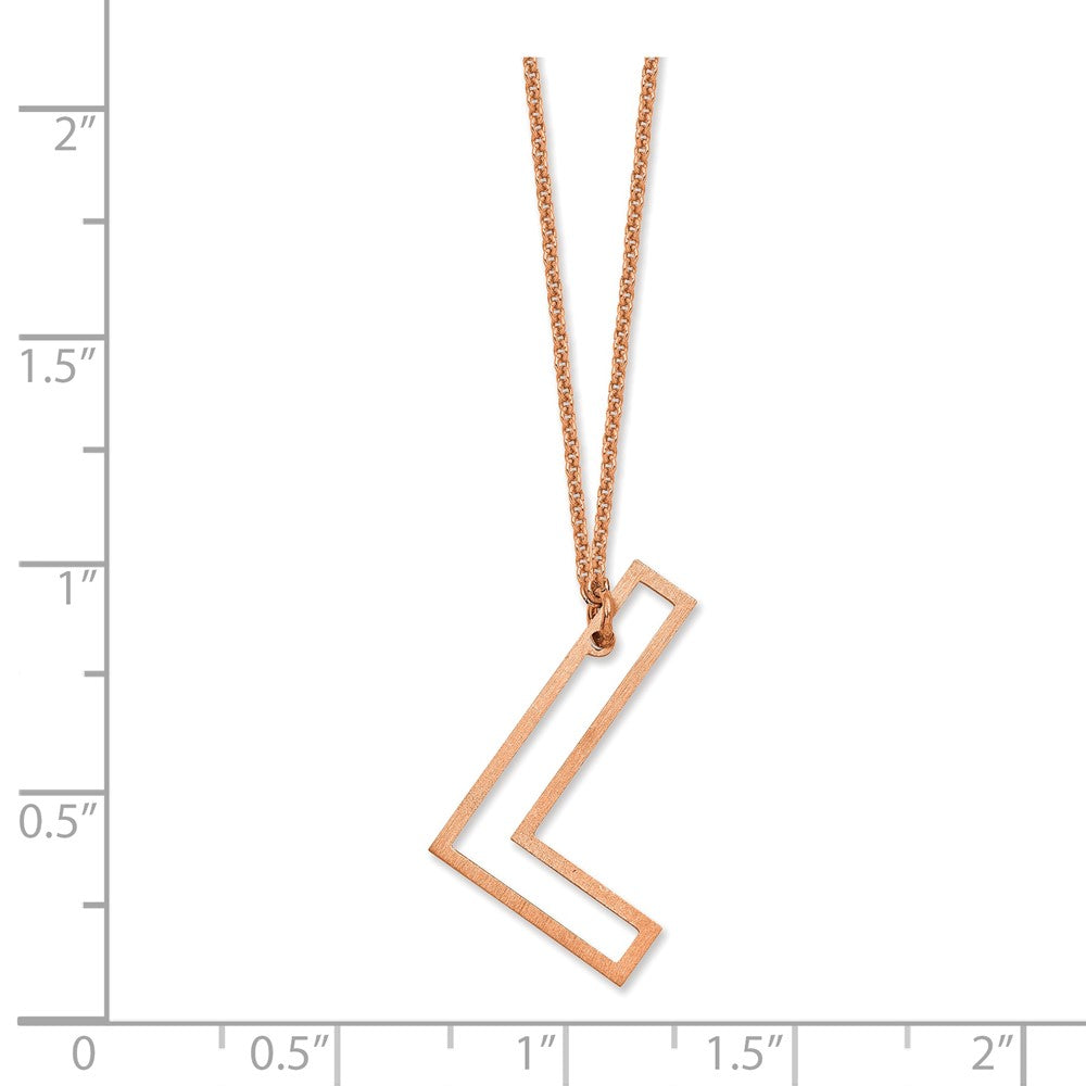 14k Rose Gold Sideways Cut Out Initial L Necklace