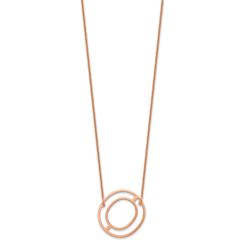 14k Rose Gold Sideways Cut Out Initial O Necklace