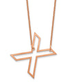 14k Rose Gold Sideways Cut Out Initial X Necklace